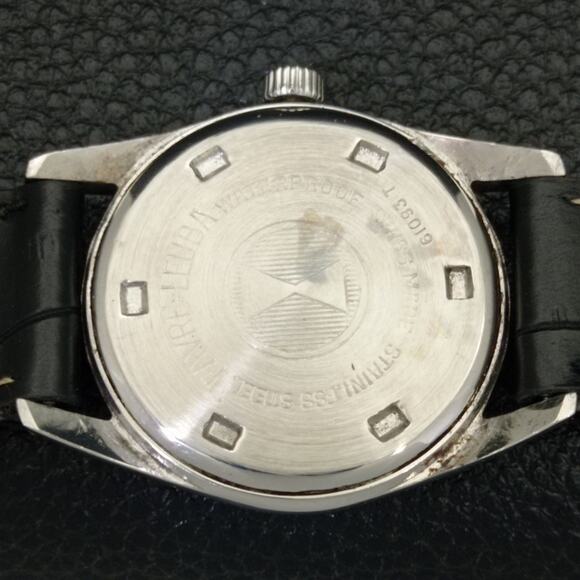 Vintage 1971 Favre Leuba Manual Mens Silver Watch W/Leather Strap - Picture 8 of 9